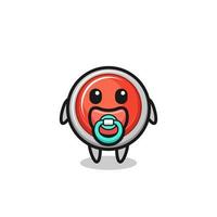 personagem de desenho animado de botão de pânico de emergência de bebê com chupeta vetor