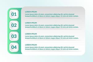 lista infográfico design com 4 listas para o conceito de negócio vetor