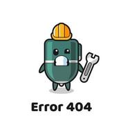 erro 404 com o mascote bonitinho da esferográfica vetor