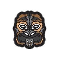rosto de padrão maori. máscara estilo samoano. estampa polinésia. identidade corporativa exclusiva. vetor