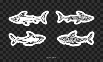 tubarão em uma estampa de estilo simples para uma t-shirt. isolado. ilustração vetorial vetor