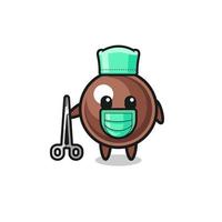 personagem de mascote de pérola de tapioca cirurgião vetor