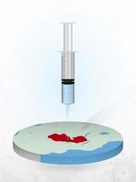 vacinação da Zâmbia, injeção de uma seringa em um mapa da Zâmbia. vetor
