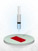 vacinação do kansas, injeção de uma seringa em um mapa do kansas. vetor