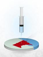 vacinação de minnesota, injeção de uma seringa em um mapa de minnesota. vetor