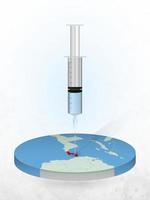 vacinação do Panamá, injeção de uma seringa em um mapa do Panamá. vetor