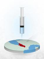 vacinação da geórgia, injeção de uma seringa em um mapa da geórgia. vetor