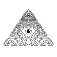 Emblema espiritual dos illuminati do terceiro olho místico vetor