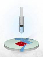 vacinação do Egito, injeção de uma seringa em um mapa do Egito. vetor