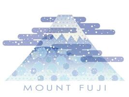 Mt. Fuji na temporada de inverno decorada vetor