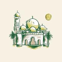 vetor de mesquita de ouro de estilo vintage