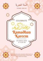 modelo de cartaz de cartão de saudação ramadan kareem vetor