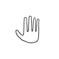 ilustração de ícone de palma de mão com vetor de estilo doodle desenhado à mão isolado