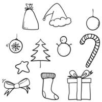 doodle ilustração de elemento de natal com vetor de estilo desenhado à mão isolado