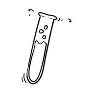ilustração de ícone de balão erlenmeyer com estilo doodle vetor