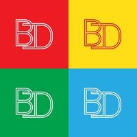 modelo de design de logotipo carta bd. vetor