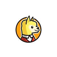 estilo casual alpaca lhama garoto cartoon vector icon logo ilustração.