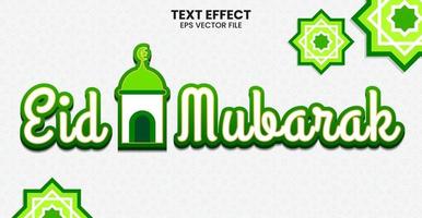 efeito de texto 3d eid mubarak vetor