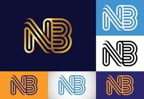 vetor de design de logotipo nb letra inicial do monograma. símbolo gráfico do alfabeto para negócios corporativos