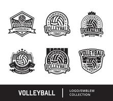 conjunto de design de logotipo de vôlei esportivo