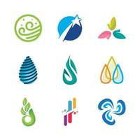 ícones e símbolo de energia natural, design de logotipo de energia renovável vetor