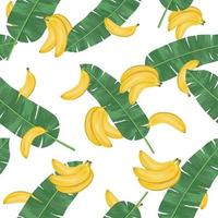 padrão perfeito de banana de frutas tropicais vetor