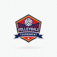 vetor logotipo do torneio de vôlei com bola