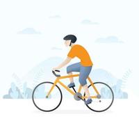 homem andando de bicicleta ilustração vetor