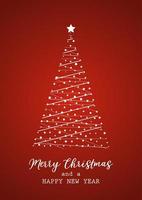 Cartão de árvore de Natal e feliz ano novo vetor