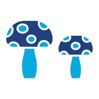 ícone de duas cores de glifo de cogumelo vetor
