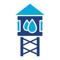 ícone de duas cores de glifo de torre de água vetor
