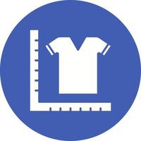 ícone de fundo do círculo de glifo de medição de roupas vetor