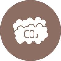 ícone de fundo de círculo de glifo de dióxido de carbono vetor