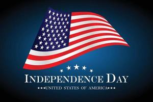 dia da independência eua azul fundo com a bandeira dos estados unidos. 4 de julho ilustração vetorial de celebração do dia da independência dos eua vetor
