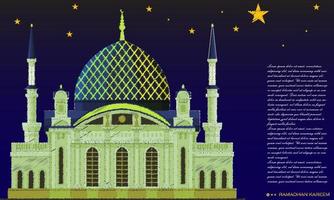 ilustração vetorial, design de mesquita em estilo de arte de linha, fundo islâmico vetor