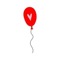 balão vermelho com ilustração de coração vetor