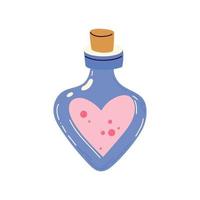 elixir do amor em garrafa em forma de coração