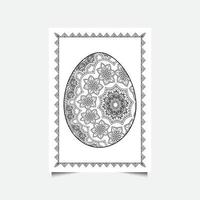 ovo de páscoa floral em fundo branco. página para colorir para crianças e adultos. ilustração vetorial. vetor