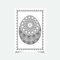 ovo de páscoa floral em fundo branco. página para colorir para crianças e adultos. ilustração vetorial. vetor