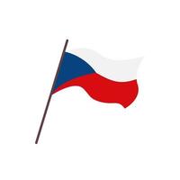 acenando a bandeira da república checa. bandeira checa isolada no fundo branco. ilustração vetorial plana vetor