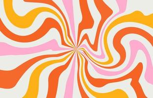 fundos de linha de arco-íris de onda ácida no estilo hippie dos anos 1970 e 1960. padrões de papel de parede de carnaval retrô vintage 70s 60s groove. coleção de fundo de pôster psicodélico. ilustração de desenho vetorial