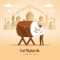 ilustração vetorial eid mubarak vetor