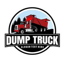 vetor de ícone de design de logotipo de caminhão basculante