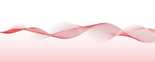 banner de linha ondulada abstrata em fundo gradiente branco e vermelho vetor