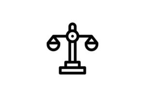 ícone de escala de lei estilo de linha de lei grátis vetor