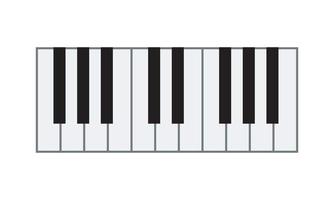 imagem de piano com uma ilustração background.vector branco. fundo plano musical. tecla de piano, teclado. melodia. instrumento. vetor