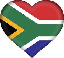 coração de bandeira da áfrica do sul vetor