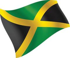bandeira da jamaica acenando ilustração vetorial isolada vetor