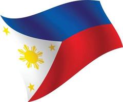 bandeira das filipinas acenando ilustração vetorial isolada vetor
