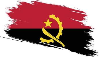 bandeira de angola com textura grunge vetor